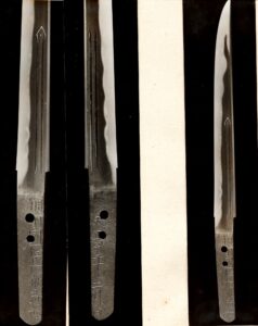 備前国住長船清光作短刀　銘「丙子清光」
幕末金工師の田中清壽門下の在銘の拵えもついています。